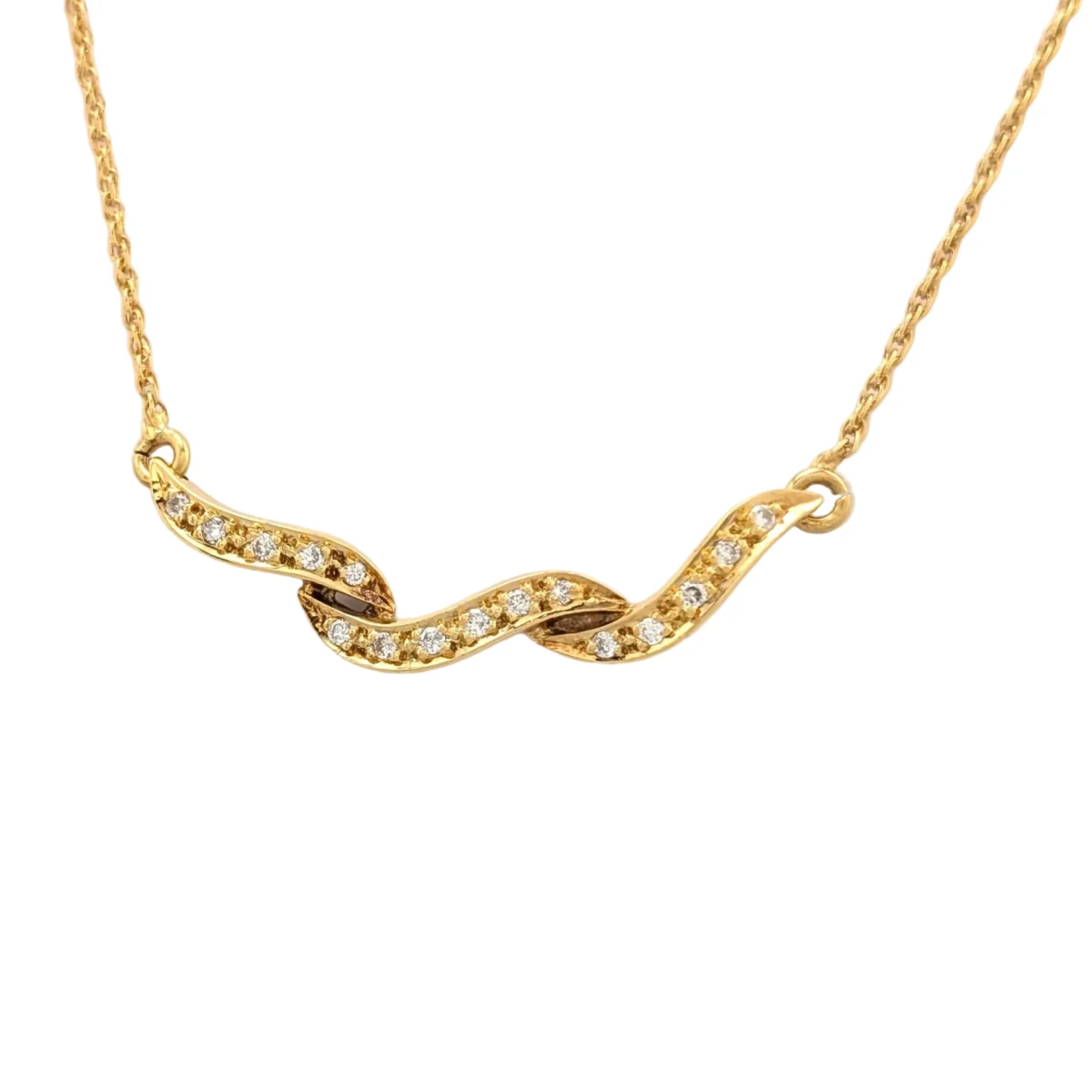 Collier Pendentif en or jaune et diamants - Castafiore