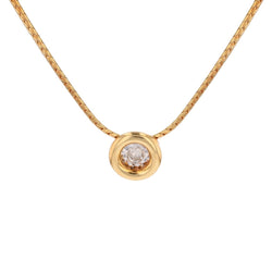 Necklace modern yellow gold round pendant diamond