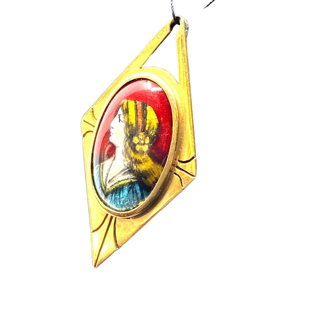 Collier Pendentif en or jaune et émail - Castafiore