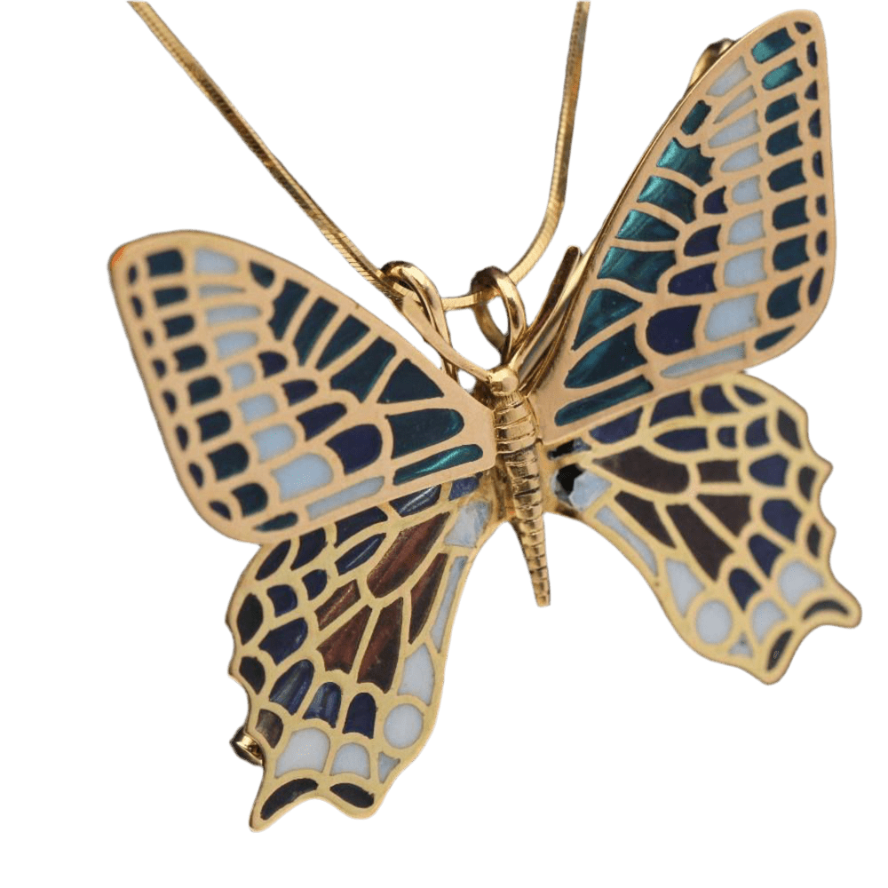 Collier Pendentif en or jaune et émail - Castafiore