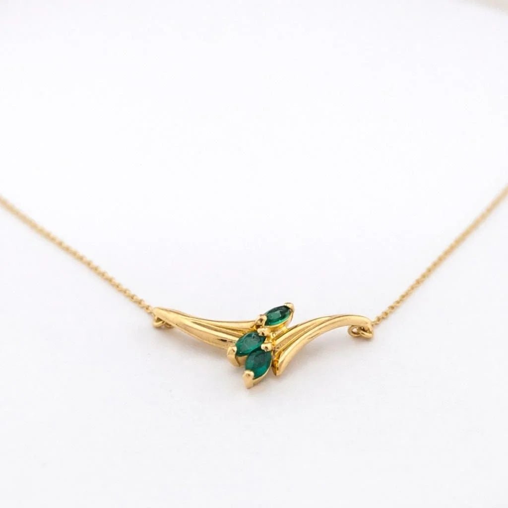 Collier Pendentif en or jaune et émeraudes - Castafiore