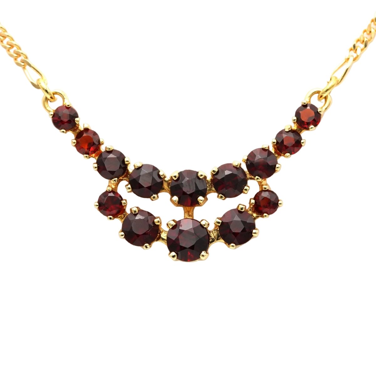 Collier Pendentif en or jaune et grenats - Castafiore
