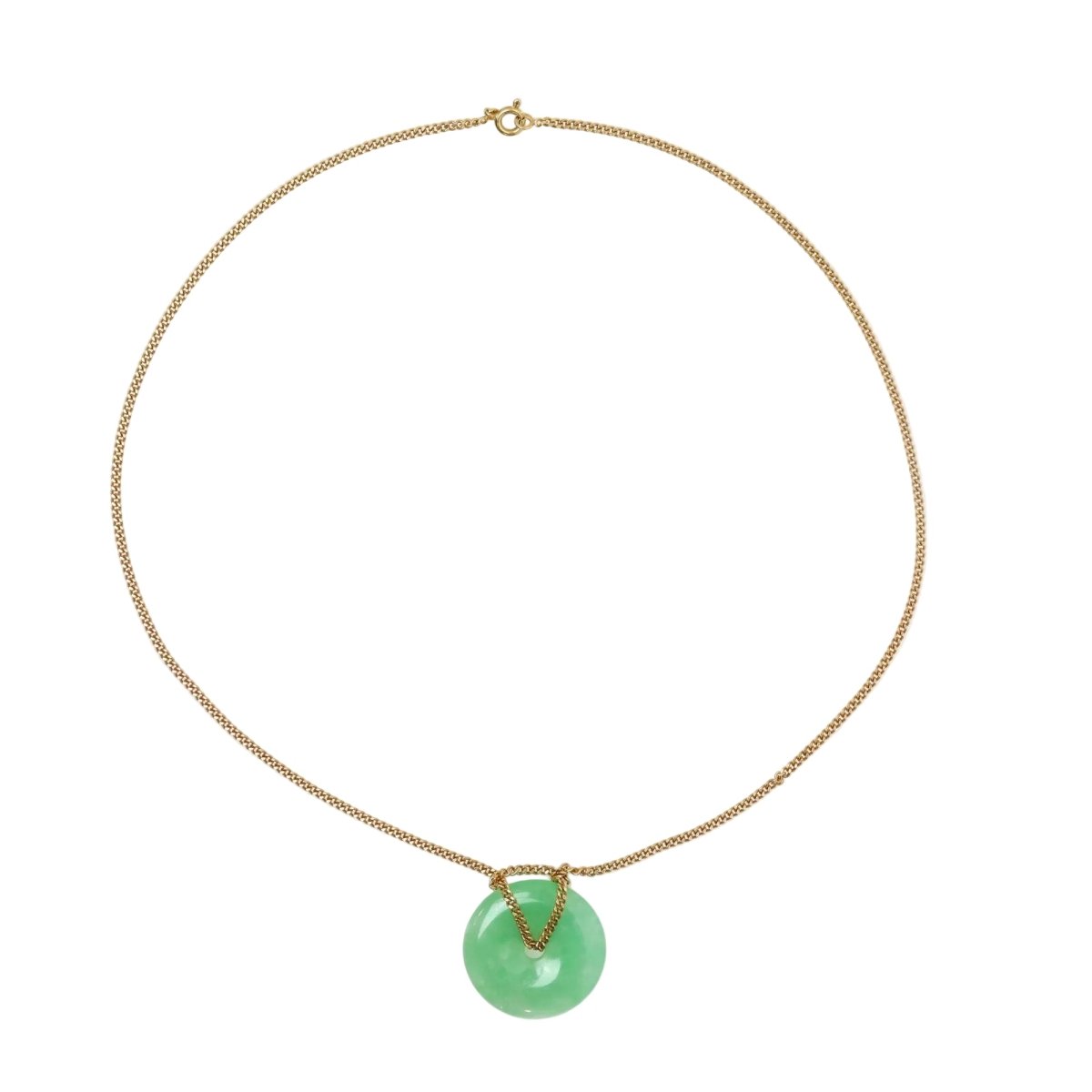 Collier Pendentif en or jaune et jade - Castafiore
