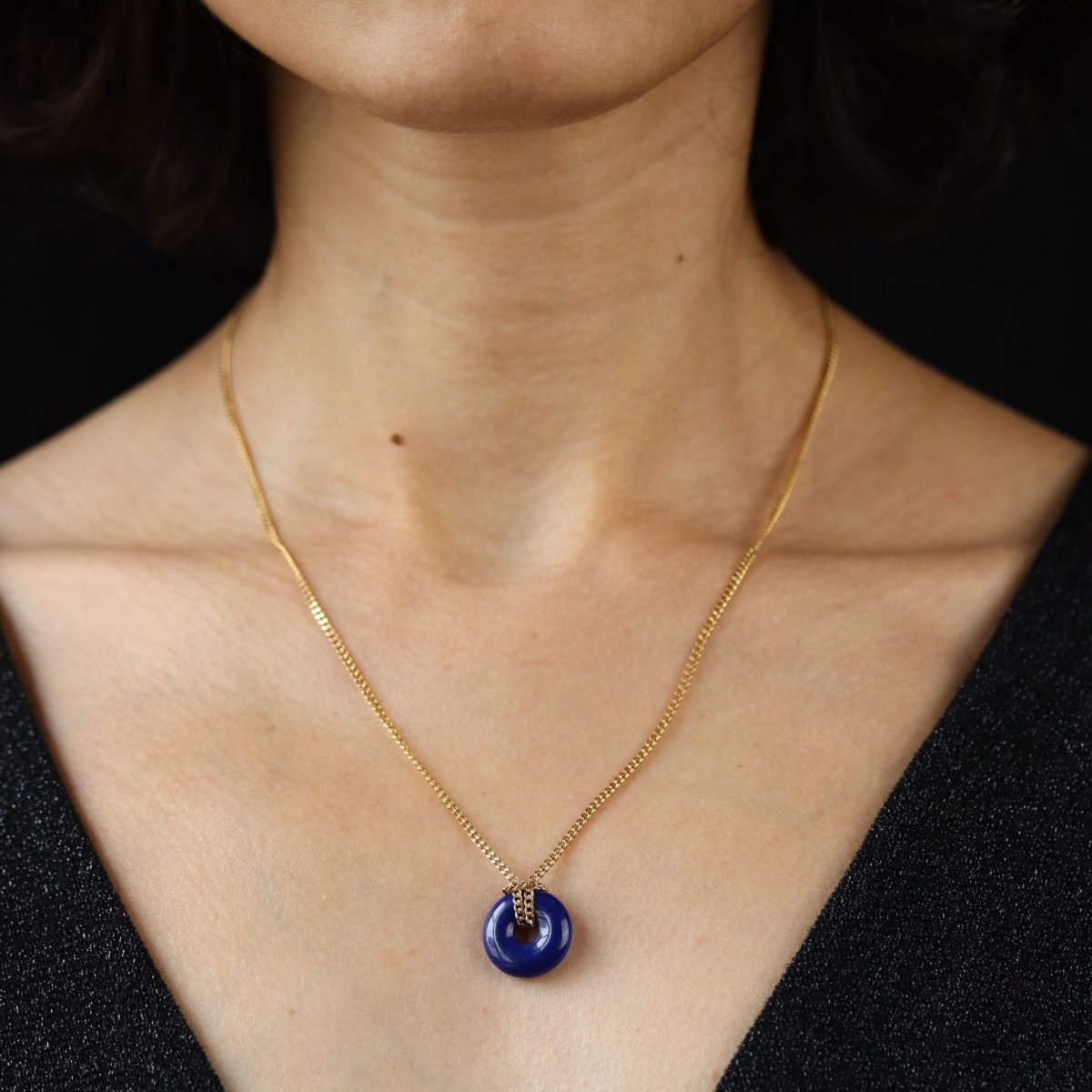 Collier Pendentif en or jaune et lapis - lazuli - Castafiore