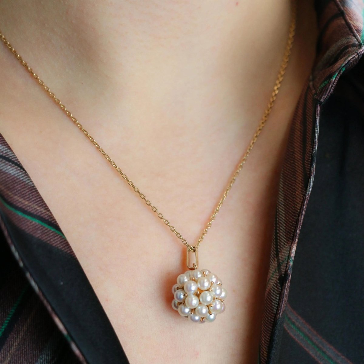 Collier Pendentif en or jaune et perles - Castafiore