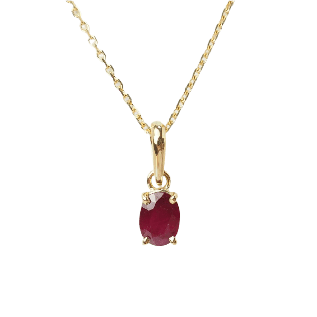 Collier Pendentif en or jaune et rubis - Castafiore