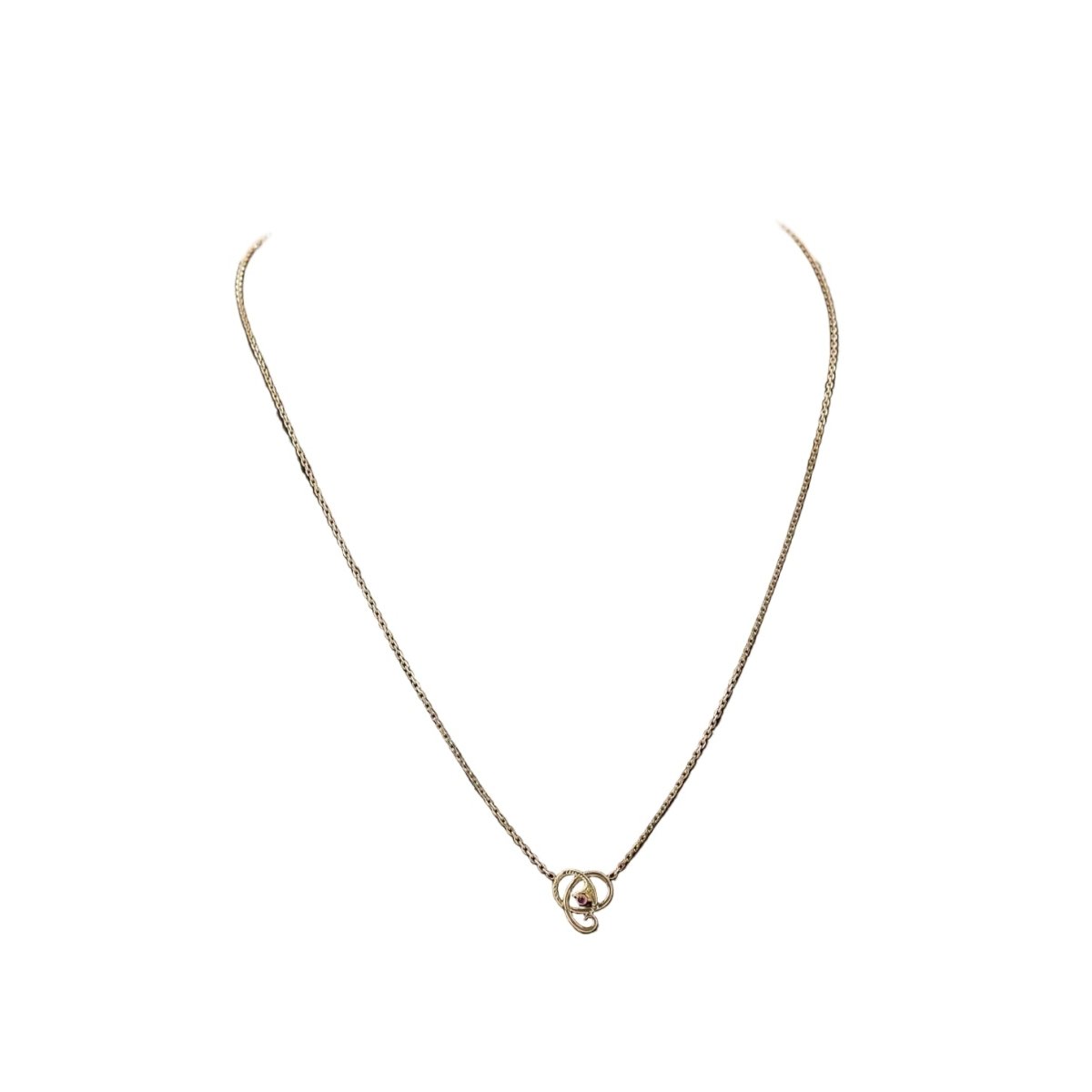 Collier Pendentif en or jaune et rubis - Castafiore