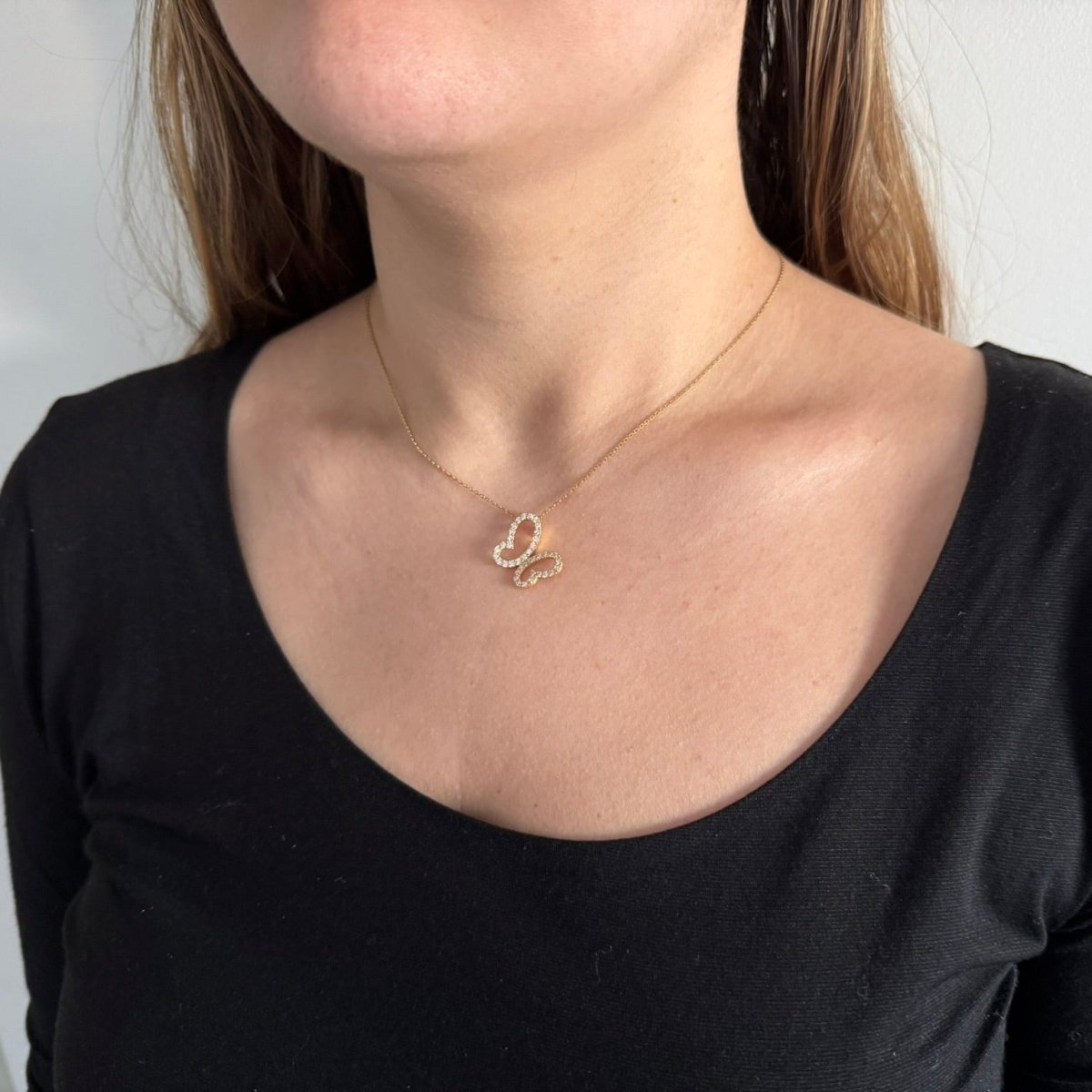 Collier Pendentif en or jaune et zircons - Castafiore