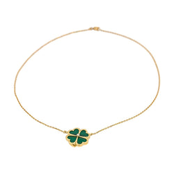 Collier Pendentif en or jaune, malachite et diamant - Castafiore