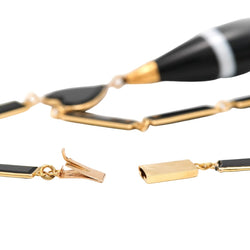 Collier Pendentif en or jaune, onyx et agates - Castafiore