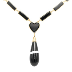 Collier Pendentif en or jaune, onyx et agates - Castafiore