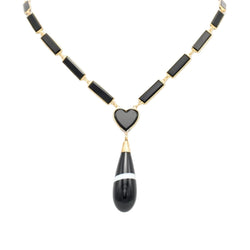 Collier Pendentif en or jaune, onyx et agates - Castafiore