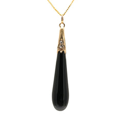 Collier Pendentif en or jaune, onyx et diamants - Castafiore