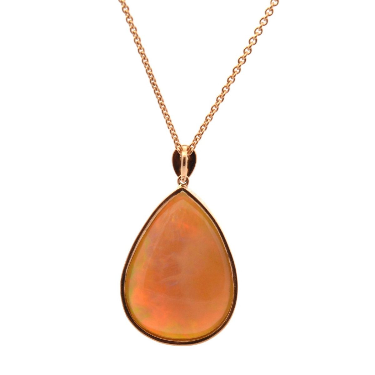 Collier Pendentif en or jaune, opale et diamants - Castafiore