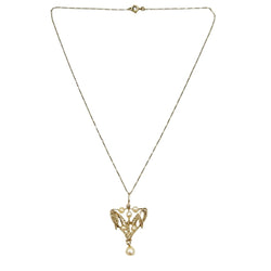 Collier Pendentif en or jaune, or blanc, perles et diamants - Castafiore