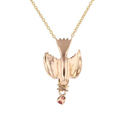 Collier Pendentif en or jaune, or rose, argent et grenat - Castafiore