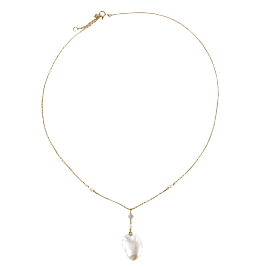 Collier Pendentif en or jaune, perle et diamant - Castafiore