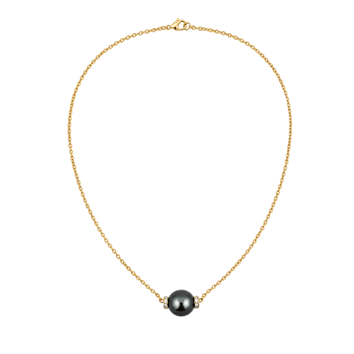 Collier Pendentif en or jaune, perle et diamants - Castafiore