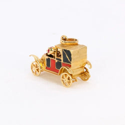 Collier Pendentif en or jaune, rubis et émail - Castafiore