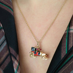 Collier Pendentif en or jaune, rubis et émail - Castafiore