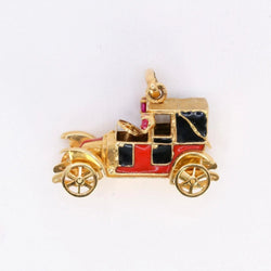 Collier Pendentif en or jaune, rubis et émail - Castafiore