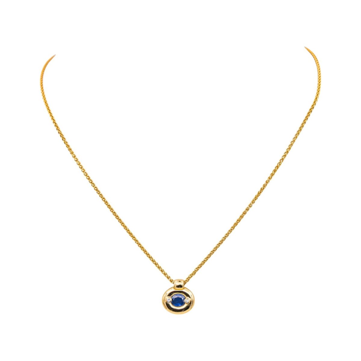 Necklace  Yellow gold Sapphire 