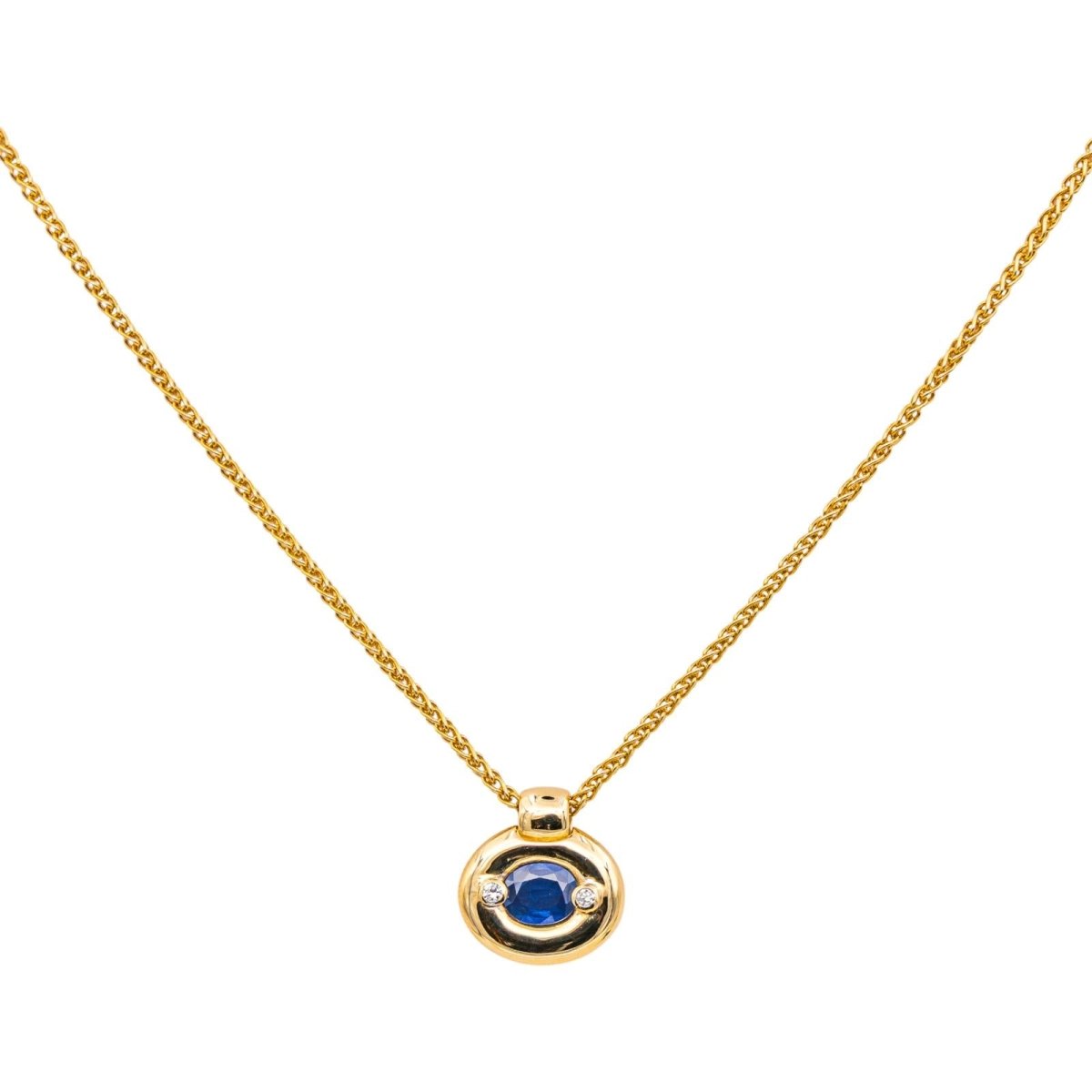 Necklace  Yellow gold Sapphire 