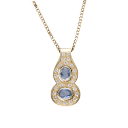 Collier pendentif en or jaune, saphirs et diamants - Castafiore