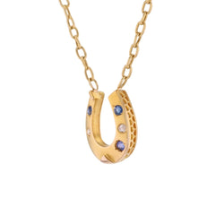 Collier Pendentif en or jaune, saphirs et diamants - Castafiore