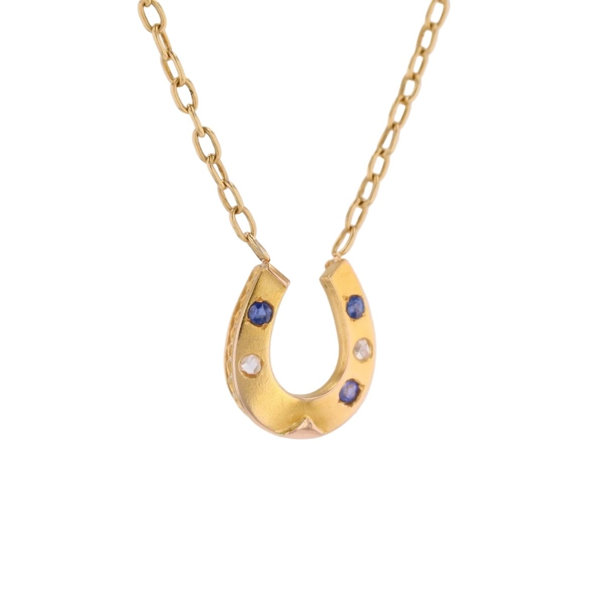 Collier Pendentif en or jaune, saphirs et diamants - Castafiore
