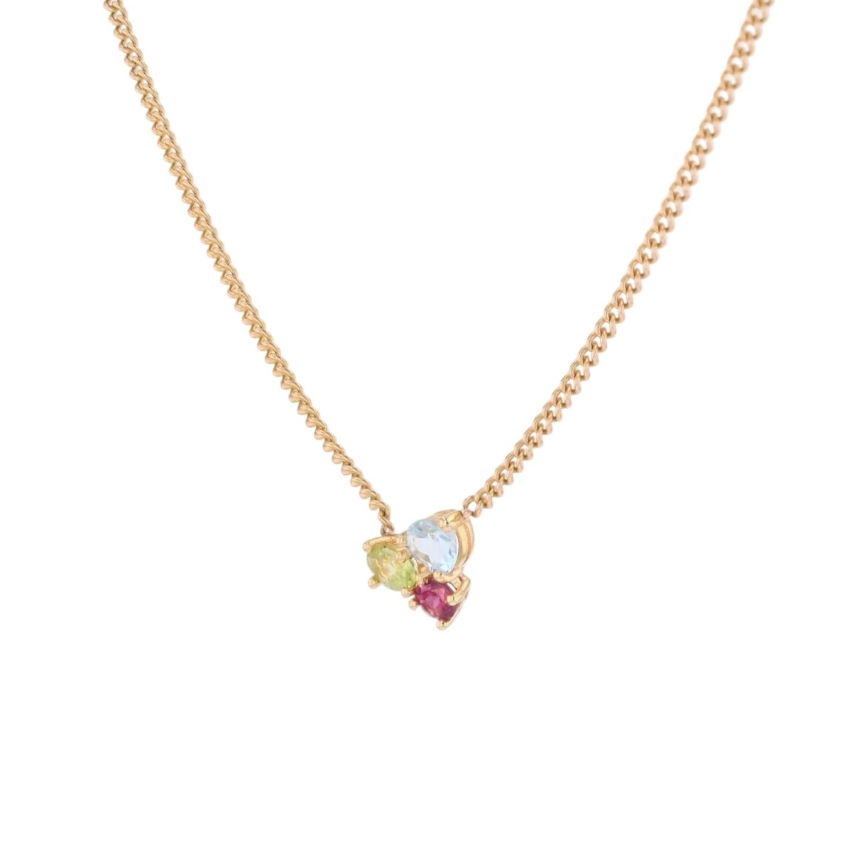 Collier Pendentif en or jaune, topaze, grenat et péridot - Castafiore