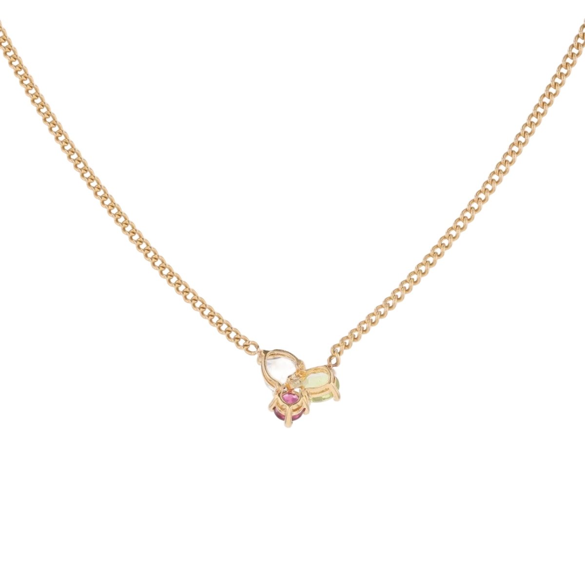 Collier Pendentif en or jaune, topaze, grenat et péridot - Castafiore