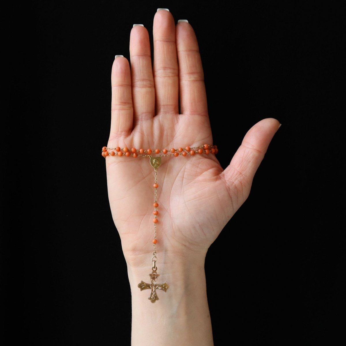 Collier Pendentif en or rose et corail - Castafiore