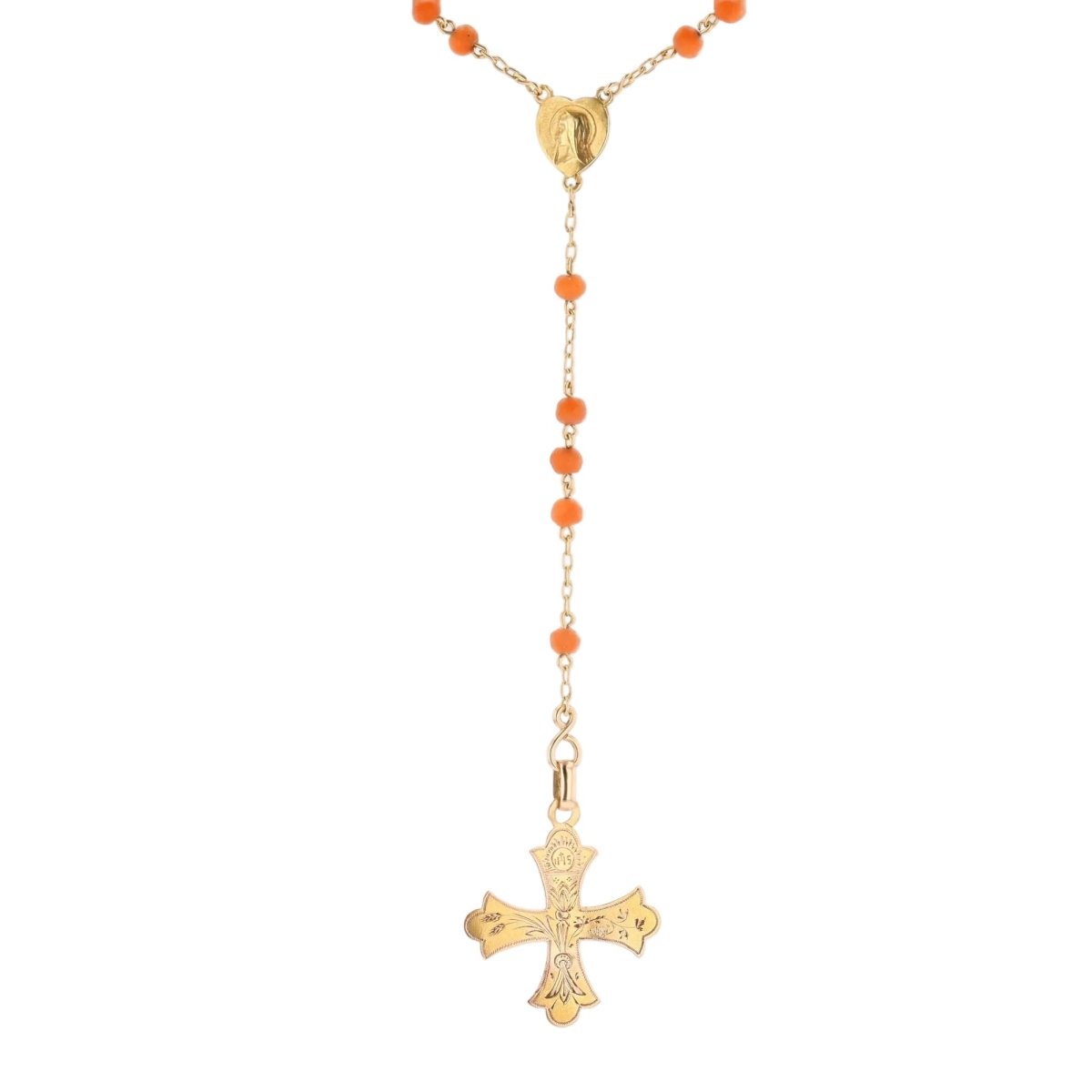 Collier Pendentif en or rose et corail - Castafiore