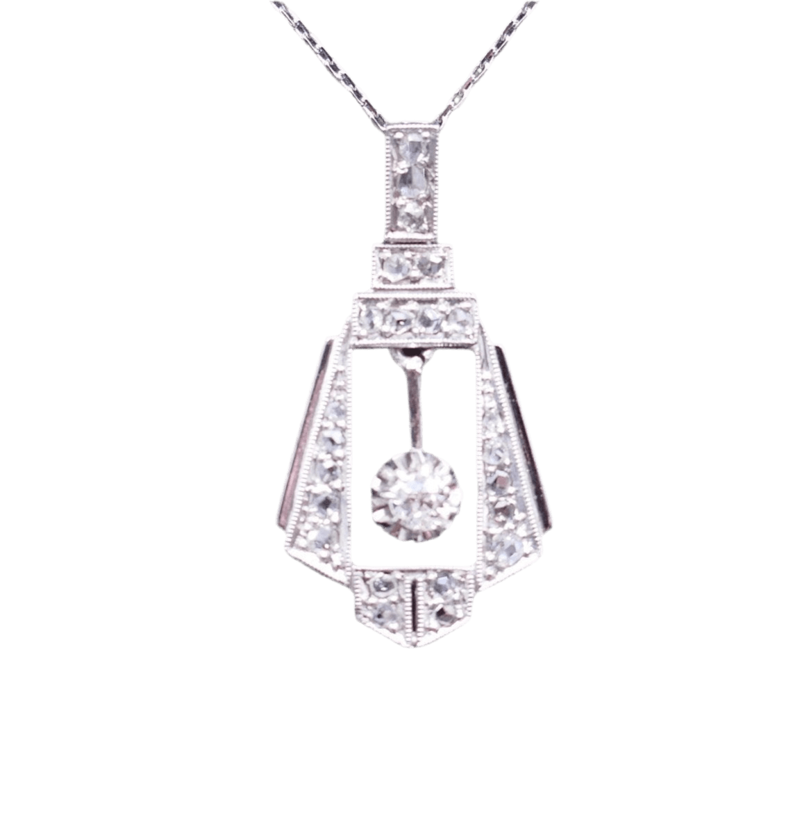 Collier Pendentif en platine et diamants - Castafiore