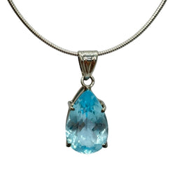 Collier Pendentif en platine et topaze - Castafiore