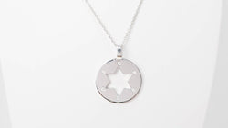 Collier pendentif étoile de David en or blanc et diamants - Castafiore