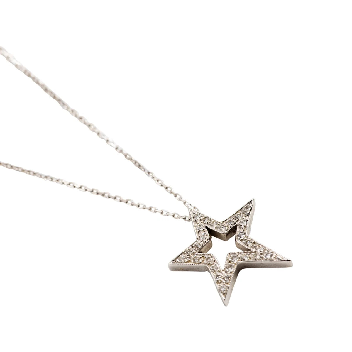 Collier Pendentif Étoile en or blanc et diamants - Castafiore
