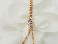 Collier pendentif fleur en or rose, pierres fines et diamants - Castafiore