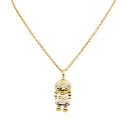 Collier Pendentif FRED en or jaune et diamants - Castafiore