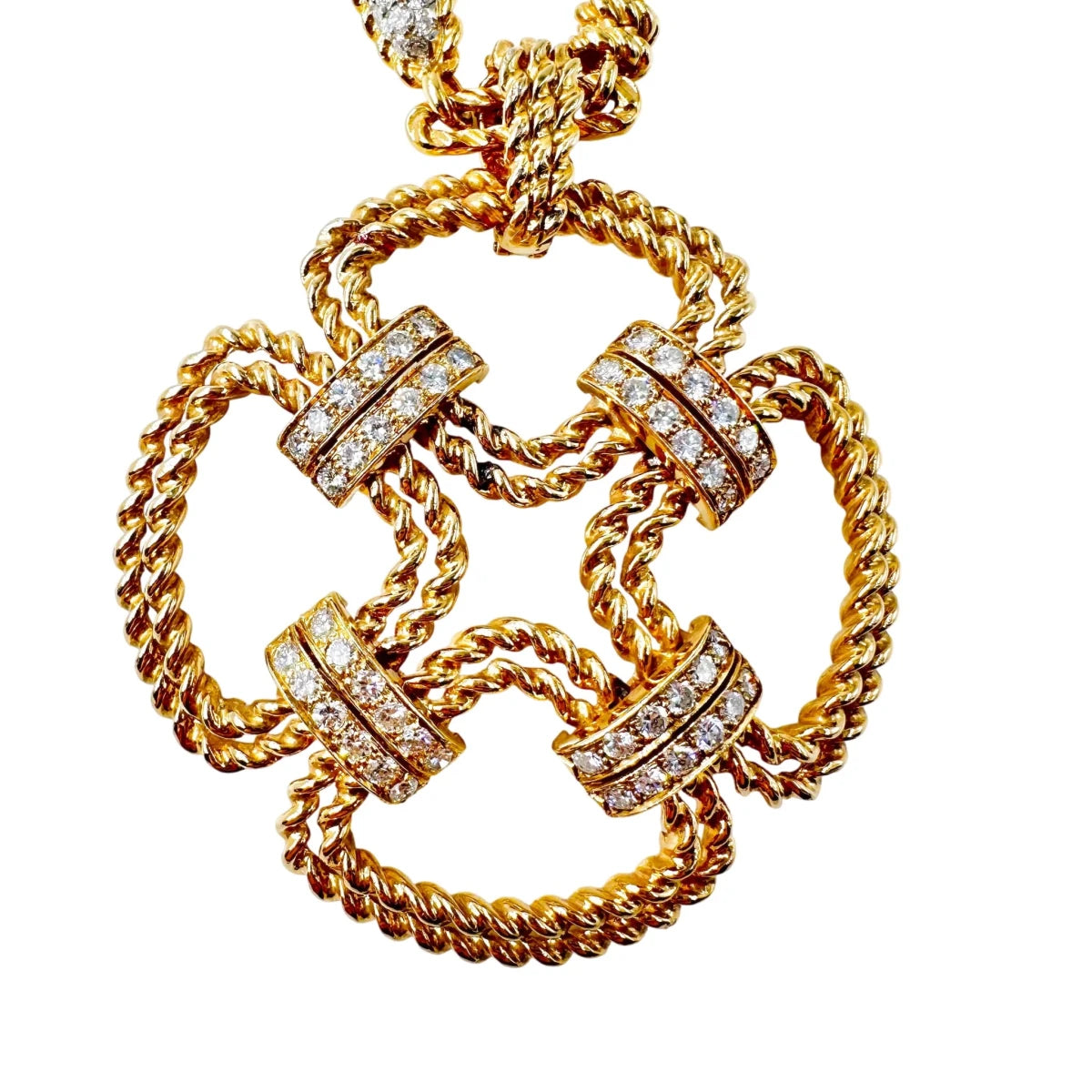 Collier Pendentif FRED en or jaune et diamants - Castafiore