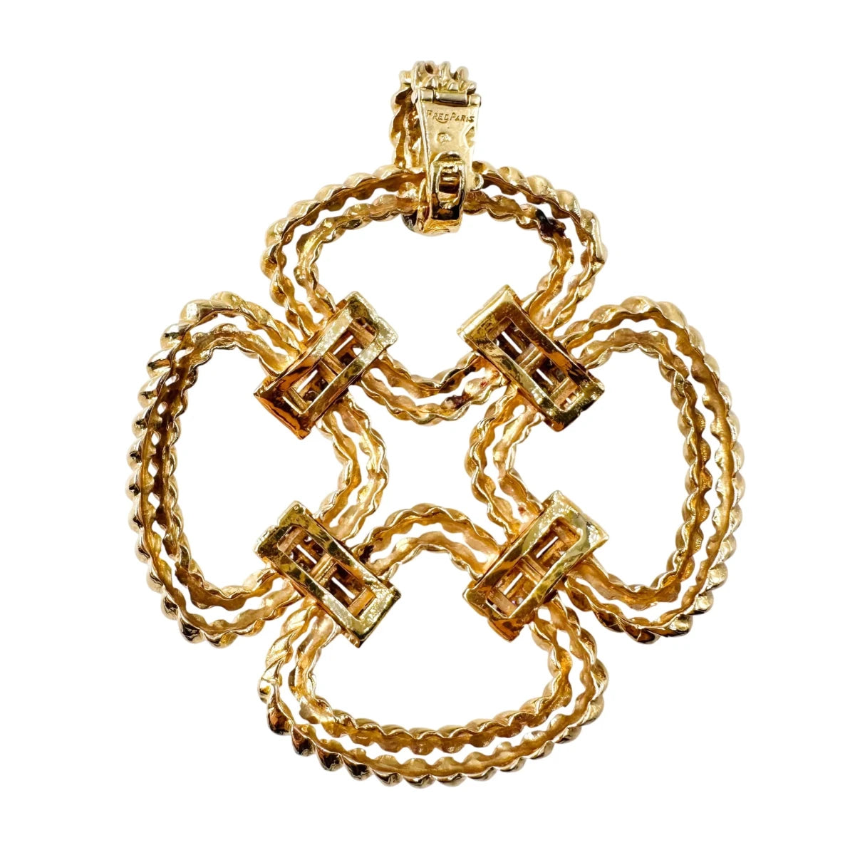 Collier Pendentif FRED en or jaune et diamants - Castafiore