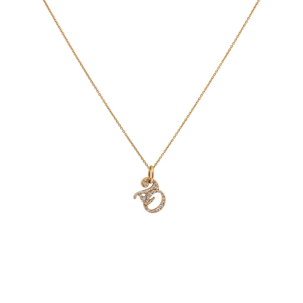 Collier Pendentif GINETTE NY "20" en or rose et diamants - Castafiore