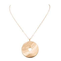 Collier Pendentif GINETTE NY "Jumbo donut on chain" en or rose - Castafiore