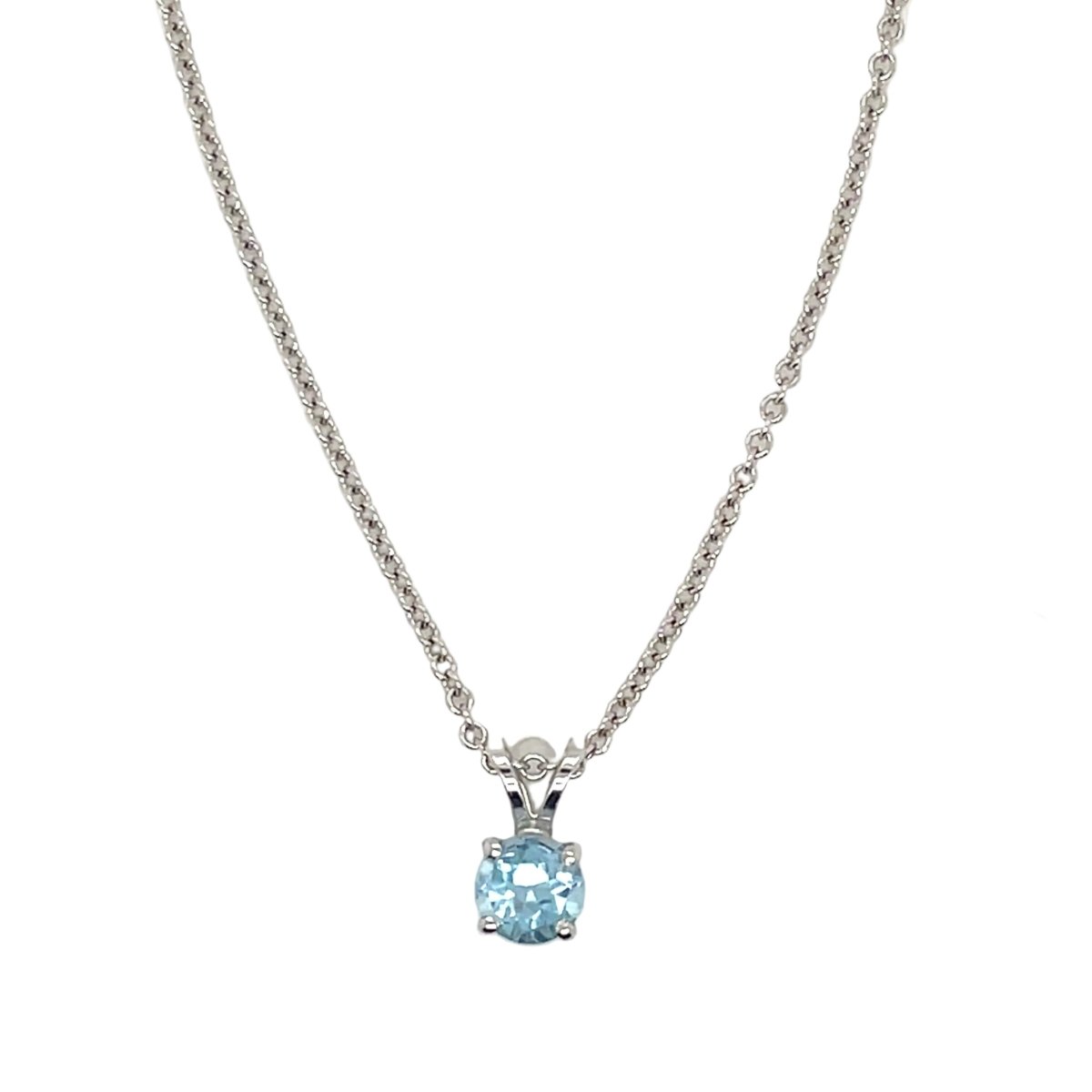Collier Pendentif GUY BARUCH en or blanc et aigue - marine - Castafiore