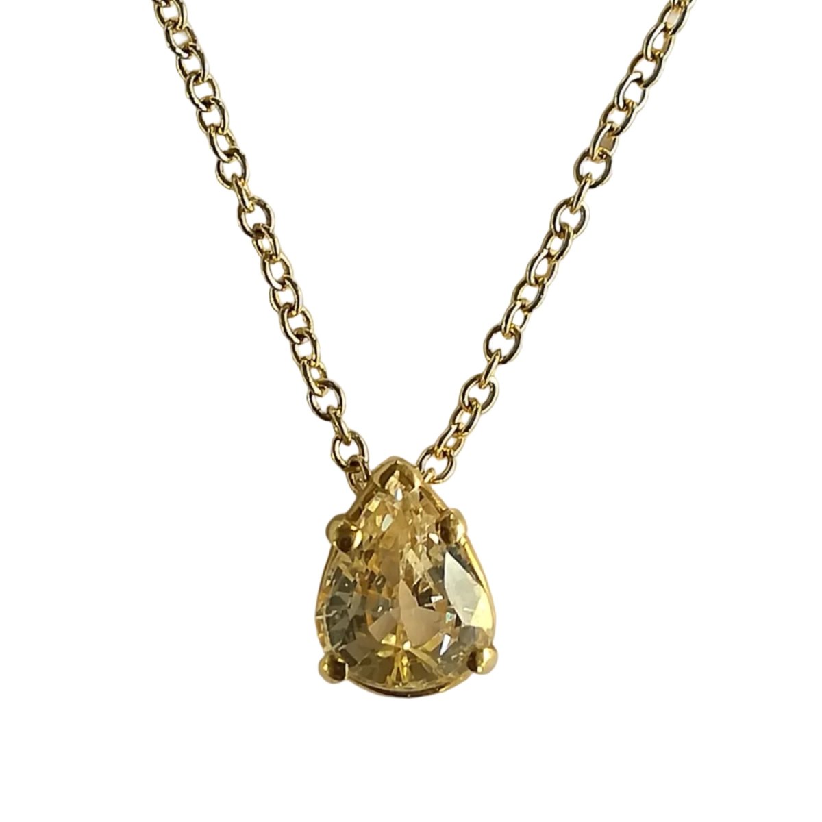 Collier Pendentif GUY BARUCH en or jaune et saphir