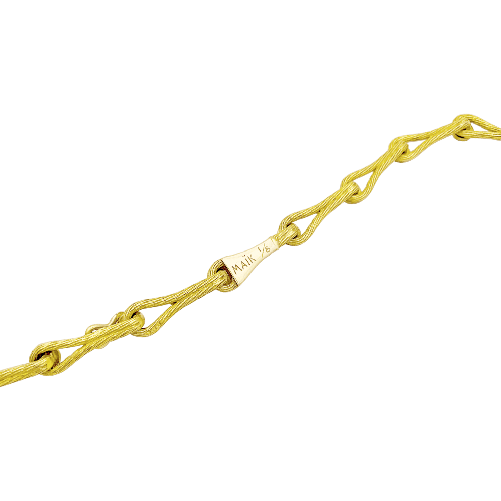 Necklace Henri Hecht Maïk, "The Clown and the Lion", yellow gold, enamel, rubies and emeralds.
