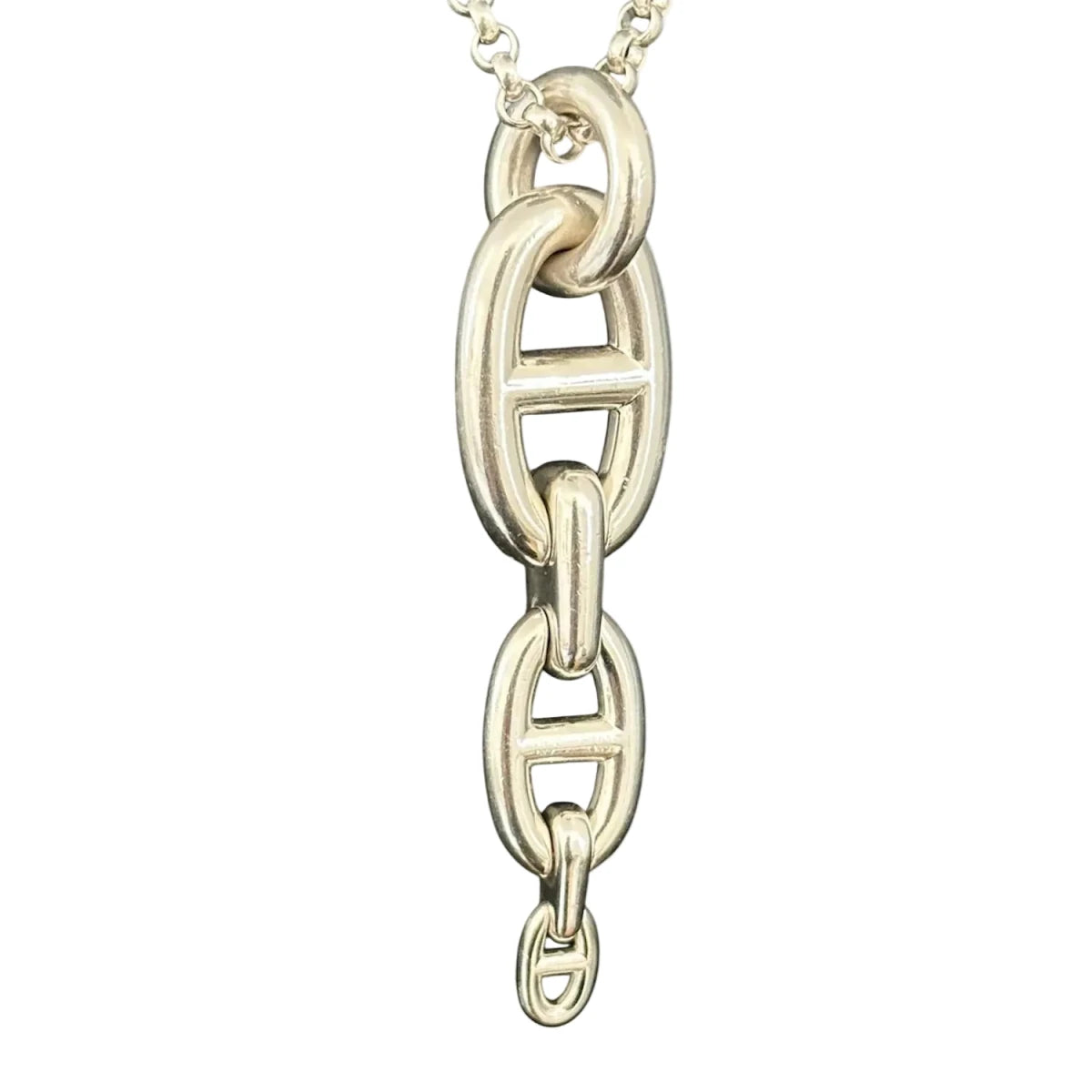 Collier Pendentif HERMÈS "Chaîne d'ancre enchaînée" GM en argent - Castafiore