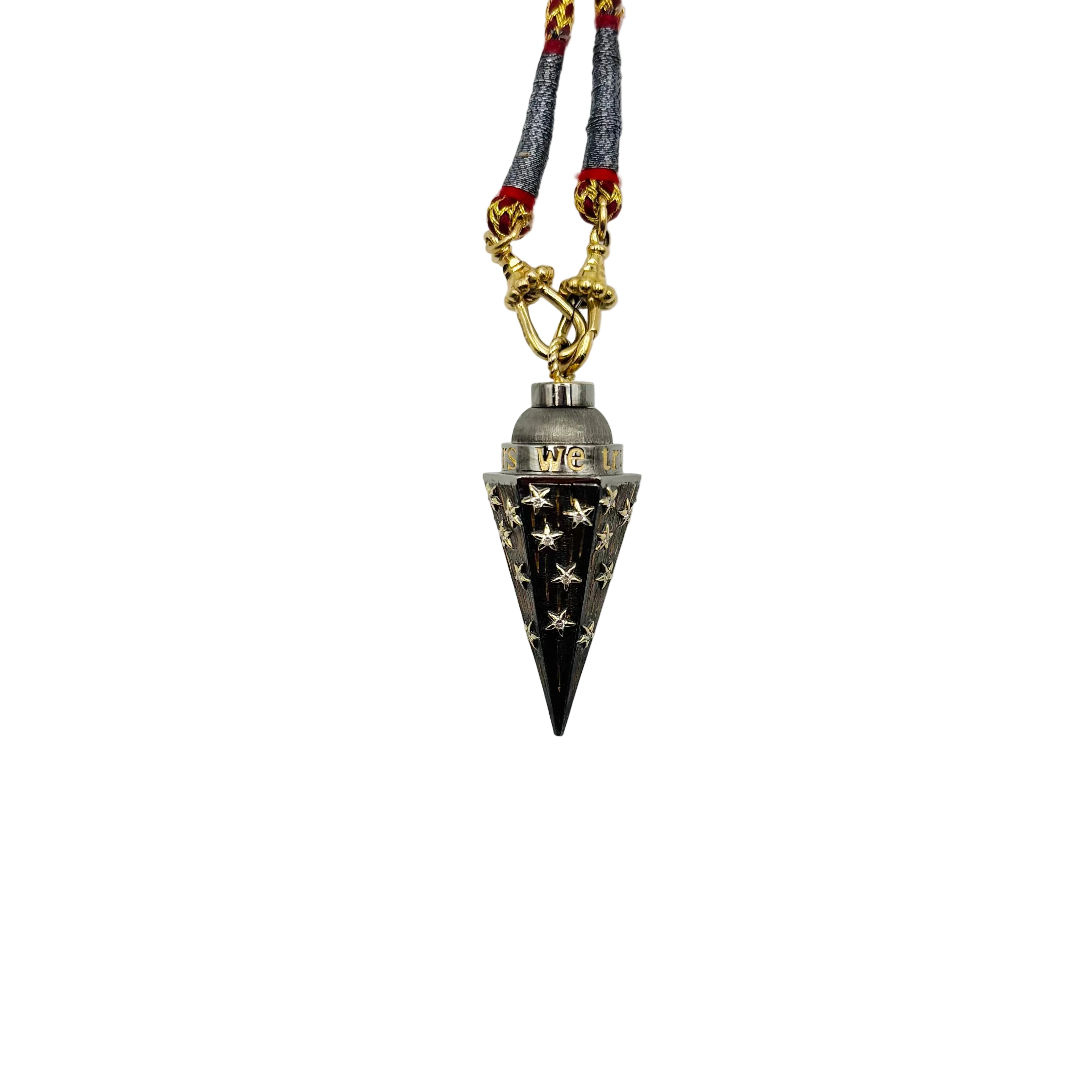 Collier Pendentif MARIE LICHTENBERG "In Stars We Trust" en or jaune et diamants - Castafiore