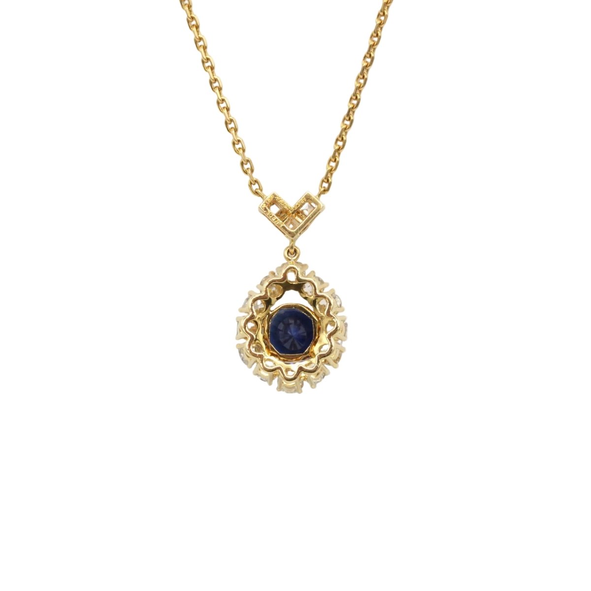 Collier Pendentif MAUBOUSSIN en or jaune, saphir et diamants - Castafiore